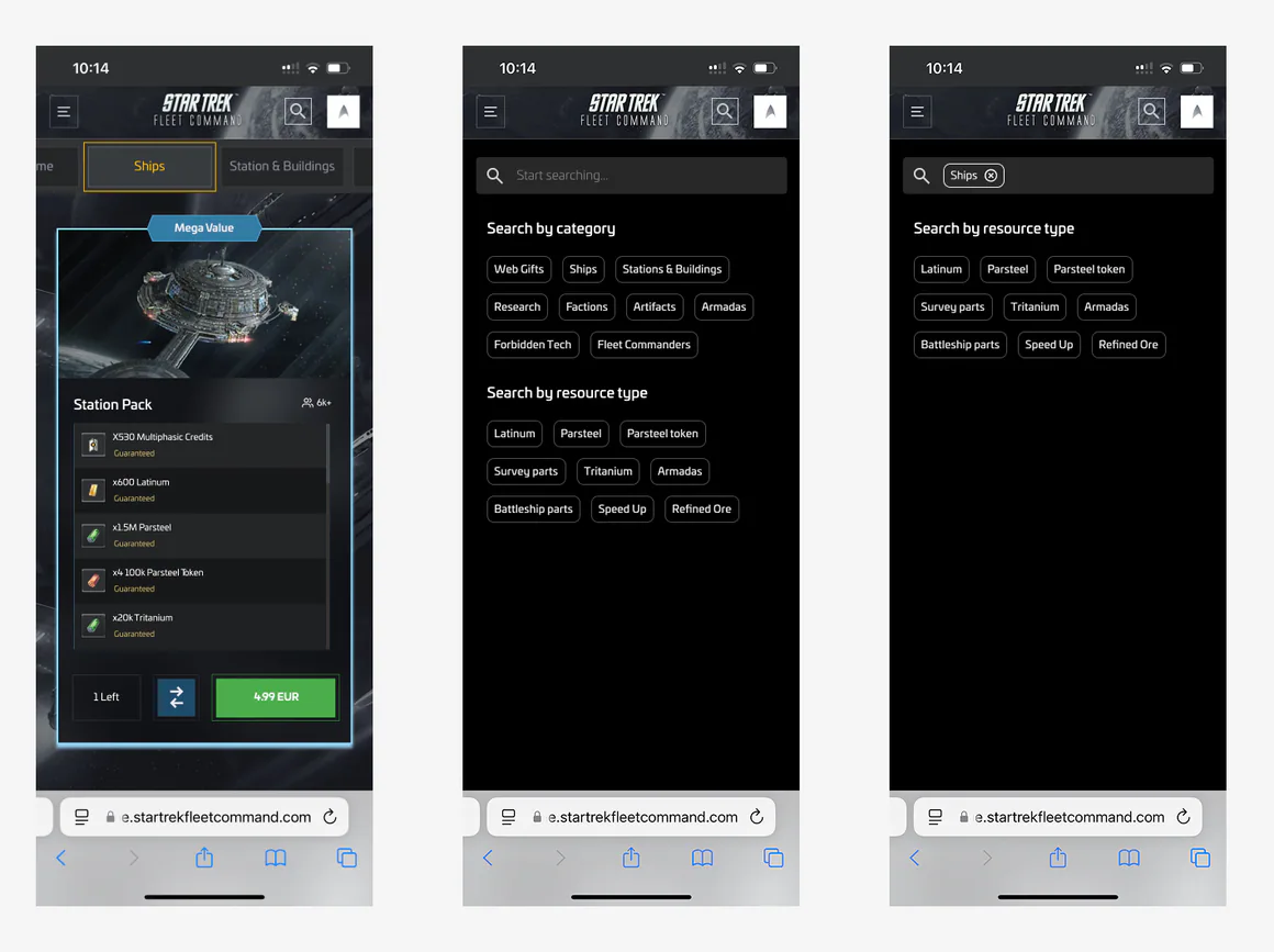 Hi-fi filter flow: filtering bundles by category