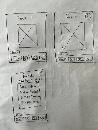 Paper sketch of the two-pack comparison concept